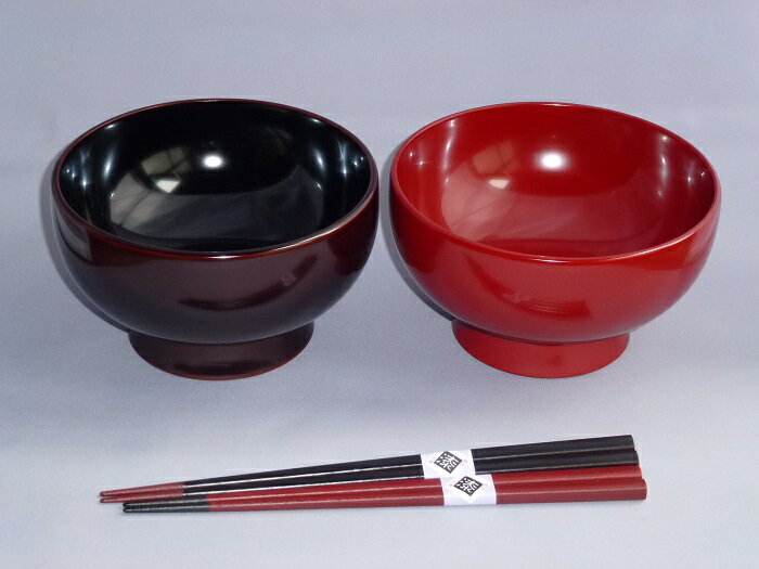 【ふるさと納税】川連漆器 夫婦大椀 箸付 ふるさと納税 秋田県 川連漆器 夫婦椀 箸 セット [D5303]