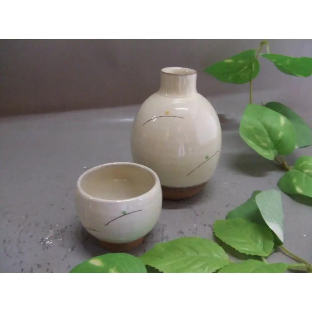【信楽焼】徳利＆ぐいのみ（粉引）　日本酒　nwu-027