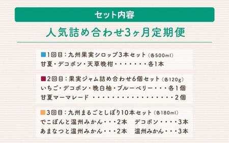 【 3回定期便 】 福田農場人気詰め合わせ 3ヶ月定期便 シロップ セット フルーツシロップセット フルーツシロップ フルーツ くだもの 果物 詰め合わせ 定期便 定期 ジャム ジュース