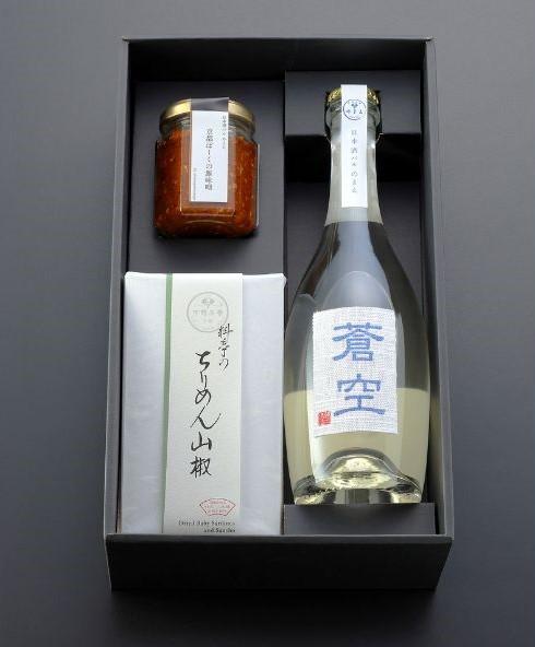 【下鴨茶寮】「のまえ」 酒肴ギフト(蒼空500ml)