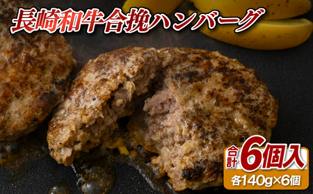 ハンバーグ 【長崎和牛】 合挽 ハンバーグ 6個 ハンバーグ工房 E237