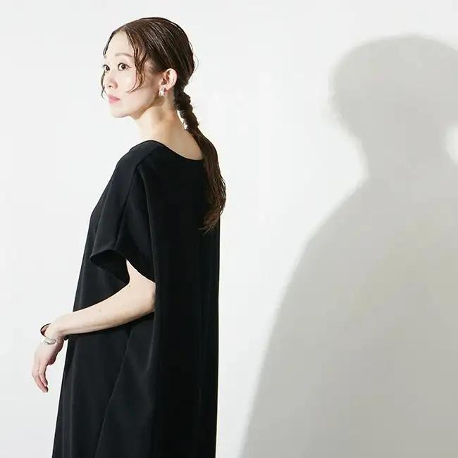 SOLAMONAT スキッパーマキシワンピース フリーサイズ 黒 （ ワンピース レディース 衣類 服 ）