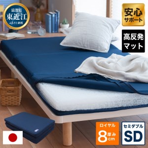高反発 寝具 ブレスエアー製 敷布団「ロイヤルSD」 近江化成工業株式会社 滋賀県 東近江市 11-027-0020 高反発敷布団 マットレス セミダブル 体圧分散 洗える 抗菌 防臭 腰痛 肩こり 通気性 国産 快眠 寝姿勢サポート 三つ折り 高級 厚さ8cm