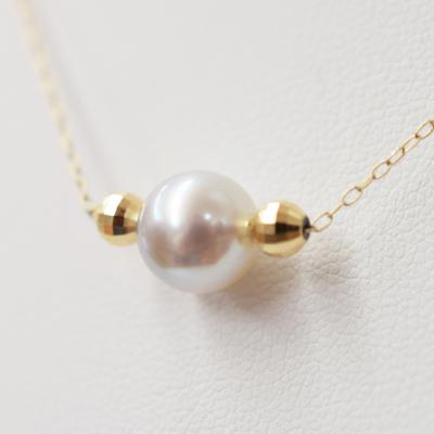 ふるさと納税 天草市 8.5-9mm あこや真珠 ネックレス 1粒 シリコン入りミラーボール K18YG_S085-371 |  | 01