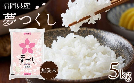 
                  【令和7年産】　福岡県産ブランド米「夢つくし」無洗米　5kg【米 ブランド米 ブランド 無洗米 夢つくし 令和7年産 家庭用 お取り寄せ お土産 福岡県産 取り寄せ グルメ 福岡県 大任町 AS014】
                
