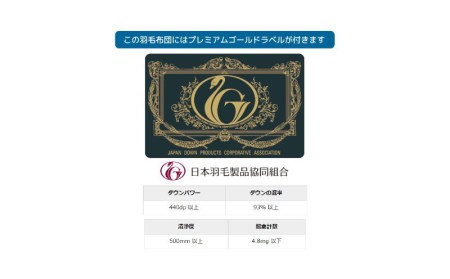 クィーン【プレミアムゴールドラベル】コウダ種ポーランドマザーグース95%羽毛【新津】｜ 肌掛け