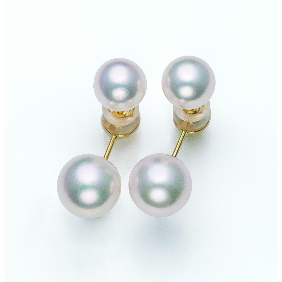 ＜ウラケイパール＞K18アコヤパールピアス　IM081