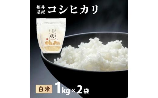 福井県産 コシヒカリ 精米 2kg（1kg×2）＜令和7年産 新米 / 数量限定 ＞【米 コメ お米 精米 白米 無洗米 玄米 ご飯 飯 こしひかり ブランド米 国産】[095-a201_A]