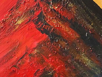 富士山溶岩パワーアート「開運昇龍雲と赤富士」 絵画 アート