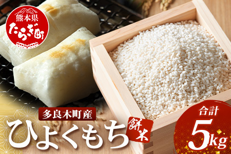 【令和7年産 新米】多良木町産 ひよくもち米 5kg もち米 ヒヨクモチ 11月中旬～発送 新米 精米 熊本県 米どころ たらぎ 餅 米 赤飯 おこわ 120-0503
