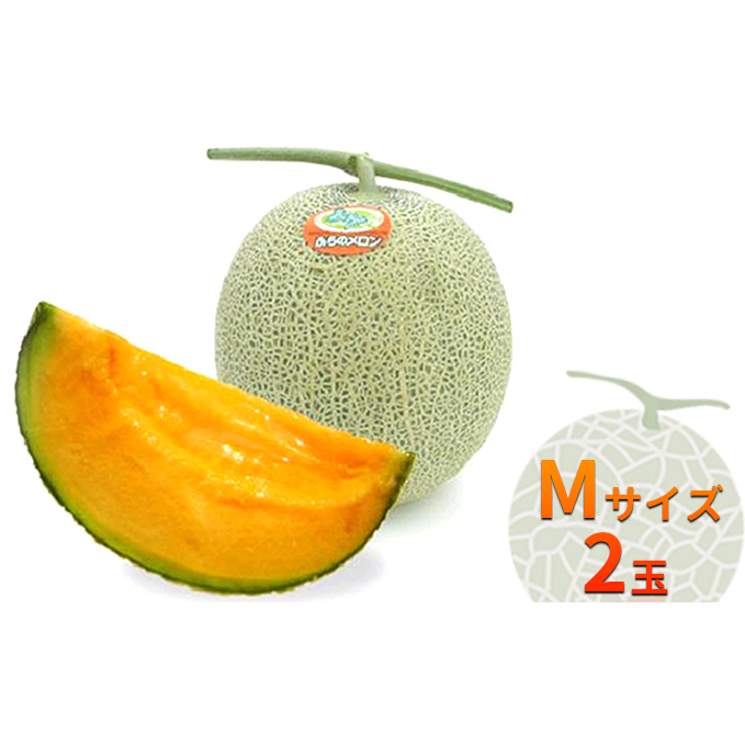 ふらの赤肉メロン【秀品】Mサイズ2玉セット 果物類 フルーツ メロン赤肉 