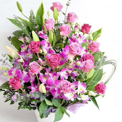 【母の日】豪華アレンジ-玲於 -レオ-ハイクラスバージョン＜お届け日：2026年5/4～5/10 当店おまかせ ＞母の日カード付き【 母の日 ギフト アレンジ 花 贈り物 大阪府 門真市 】