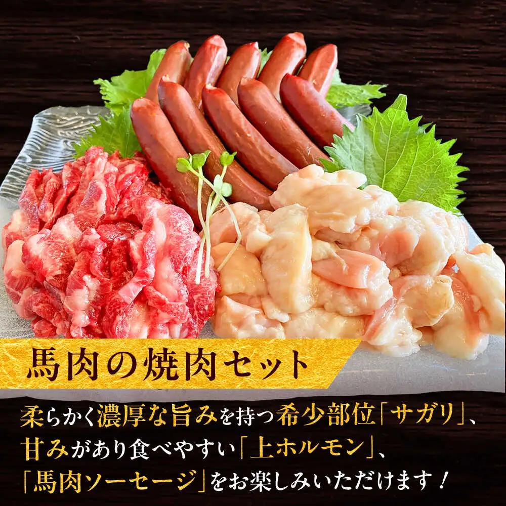 馬ウマ 焼肉セット (4から5人前) 合計 約800g 馬焼き[BHAC008]