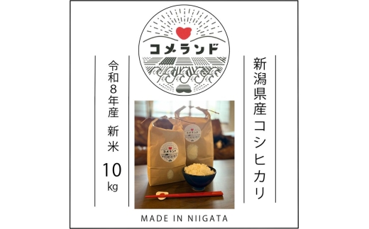 令和8年産 新潟県上越市産 コシヒカリ 10kg 10キロ 新米 先行予約 精米 新潟県上越市板倉区 コメランド こしひかり