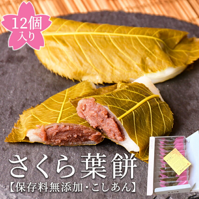 【ふるさと納税】梅月園 さくら葉餅 12個入　 こしあん さくら葉 餅 餡 和菓子 個包装 ギフト お取り寄せ プレゼント 母の日 父の日 伊豆 松崎 スイーツ お菓子 もち 桜 桜葉