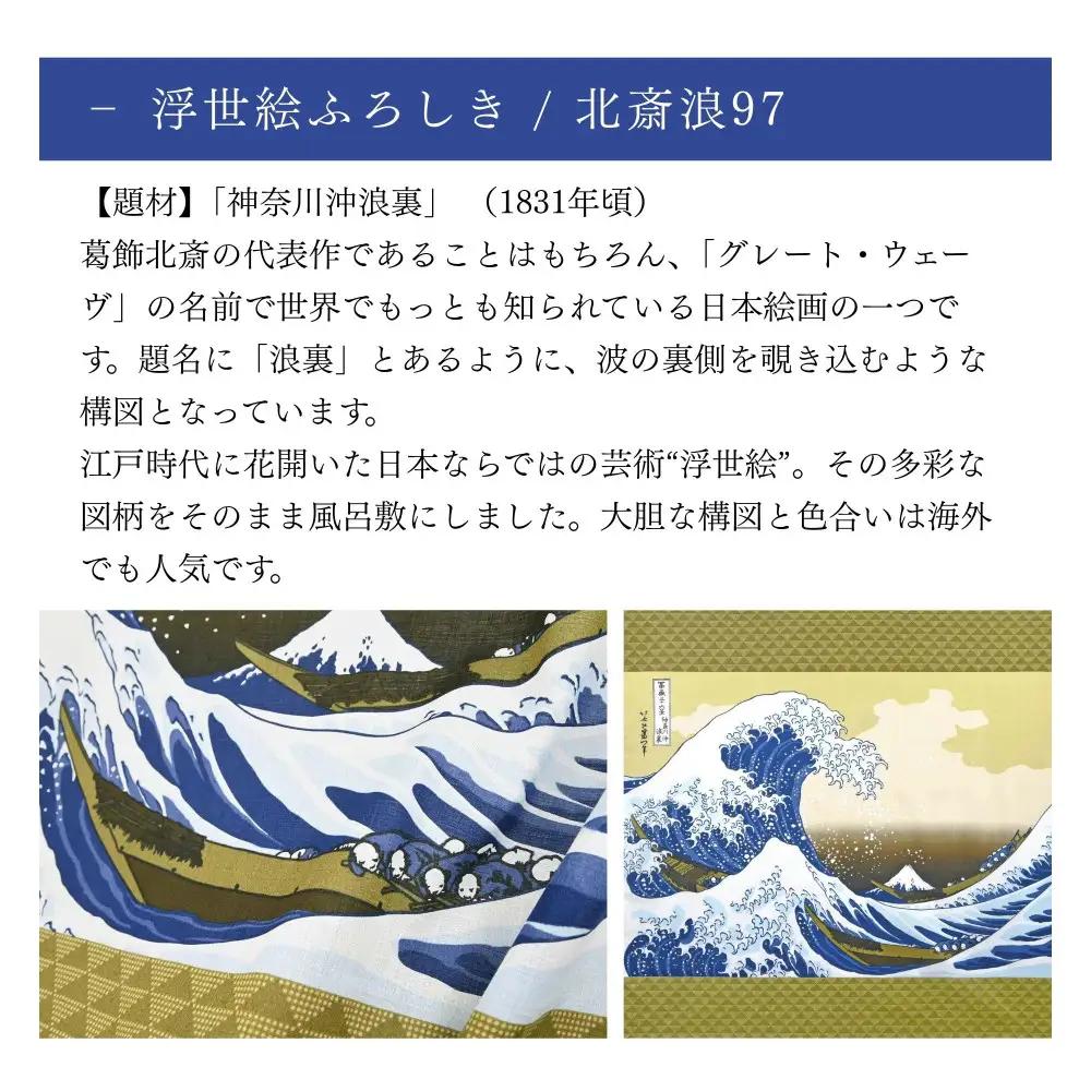【三陽商事】浮世絵ふろしき 北斎波｜京都 風呂敷 葛飾北斎 富嶽三十六景 神奈川沖浪裏 エコバッグ