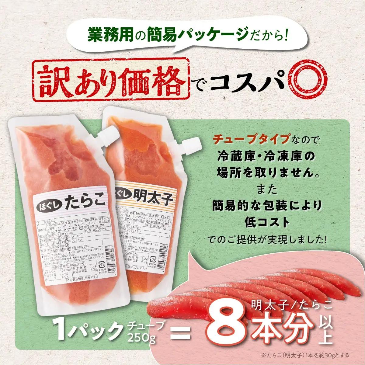 ほぐしたらこ・ほぐし明太子 各 250g × 3 合計 1.5kg_I010-0495