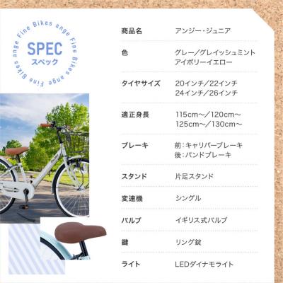 ふるさと納税 京都市 完成品でお届け!ジュニア向け 子供 自転車 ANGアンジー・ジュニア 【グレイッシュミント(GM)】 |  | 03