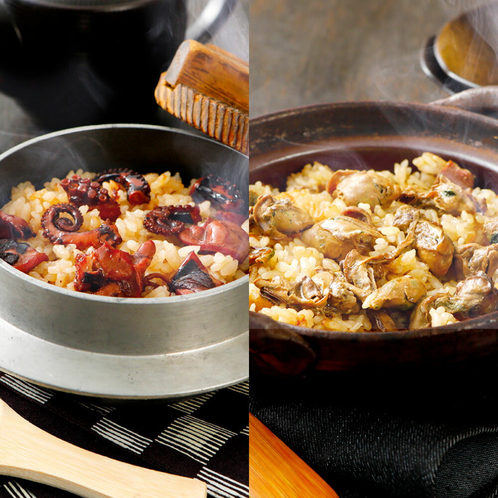 【ふるさと納税】たこめしの素（1缶）、かきめしの素（2缶）のセット ／ 牡蠣 かき カキ 蛸 たこ タコ 魚介 魚貝 貝 加工食品 グルメ 炊き込み 混ぜ込み ご飯 惣菜 坂越湾 兵庫県 赤穂市 常温 送料無料