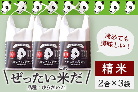 ＼令和8年産 新米／徳島県那賀町産 ぜったい米(こめ)だ 2合×3袋 ゆうだい21【徳島 那賀町 国産 米 お米 白米 精米 徳島県産 国産米 高級米 単一原料米 おいしい 冷めても美味しい お弁当 