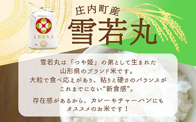 渡會さんのうまい米！雪若丸 10kg 5kg×2袋 令和7年産 2025年産 ブランド米 コシヒカリの原点、亀の尾発祥の地 庄内【1030-024I】