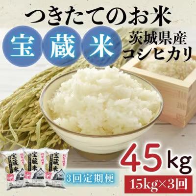 ふるさと納税 水戸市 【毎月定期便】茨城県産コシヒカリ 宝蔵米 精米 15kg(5kg×3)全3回
