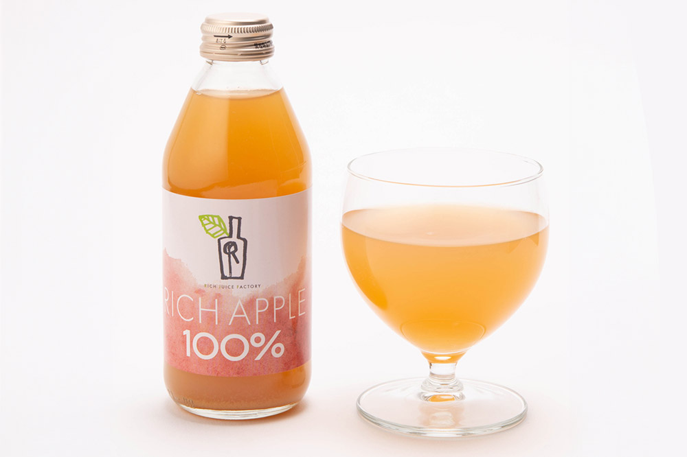 りんごジュース RICH APPLE 無添加製法 12本セット（250ml×12本）