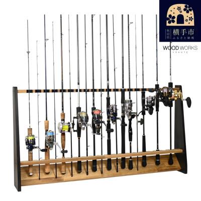 ふるさと納税 横手市 WOOD WORKS ロッドスタンド20本掛け 本体カラー:ライトブラウン×ブラックウッド