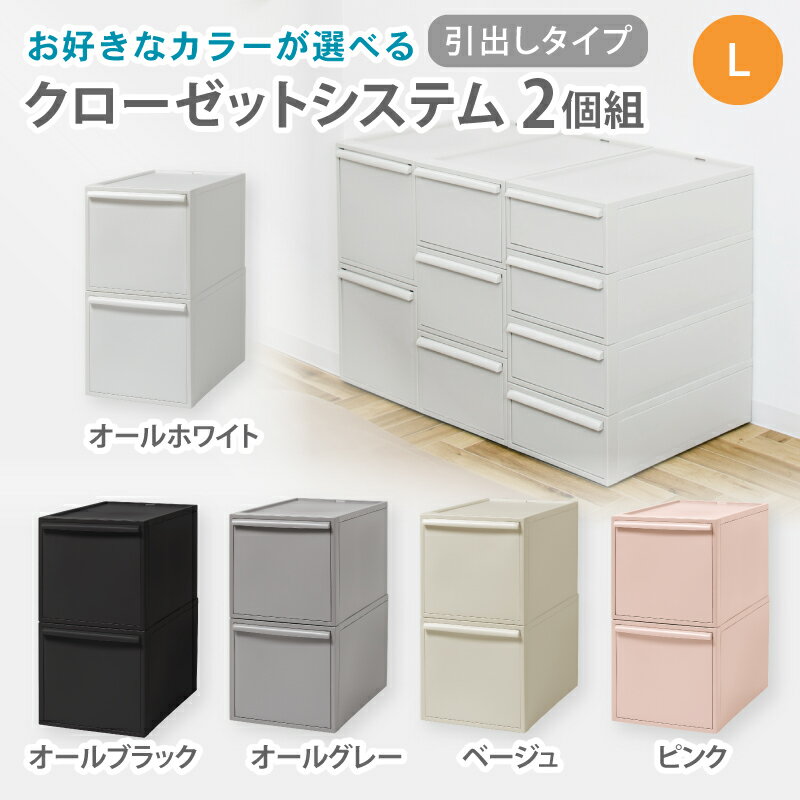 【ふるさと納税】クローゼットシステム 引出しタイプL　2個組　CS-D3 2P (5色からお好きなカラーが選べる) ／ オールホワイト オールブラック オールグレー ベージュ ピンク 収納 ライクイット like-it 奈良県 葛城市【like101】