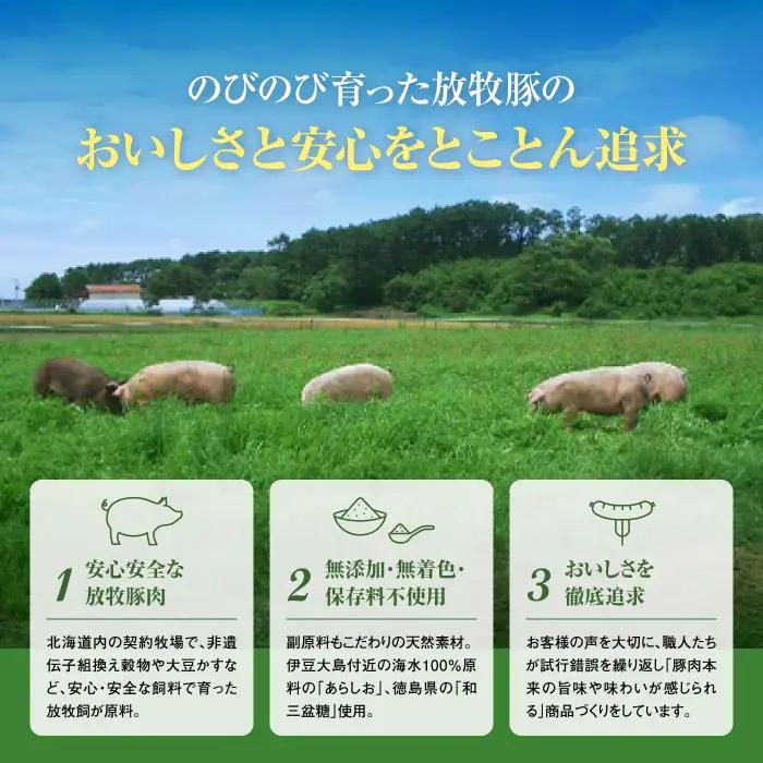 北海道産放牧豚 無添加ウインナーセットｘ2セット【12000302】