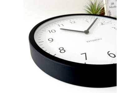 KATOMOKU Muku clock km-138　木製掛け時計（ブラック）