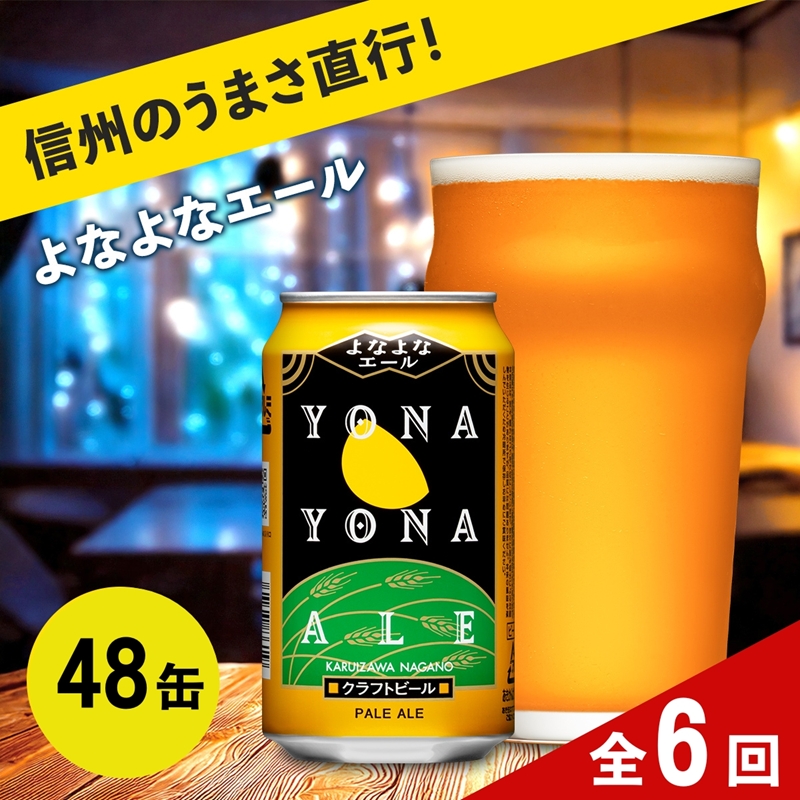 【定期便6カ月】よなよなエール（48缶）クラフトビール【 ヤッホーブルーイング  350ml 缶 びーる エール お酒 さけ BBQ  晩酌】