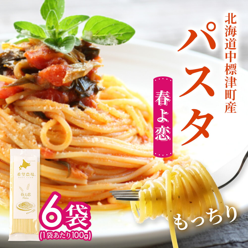 【ふるさと納税】北海道中標津町産「春よ恋」パスタ×6袋 | 春よ恋使用 北海道小麦のもちもちパスタ 国産小麦 本格パスタ 春よ恋パスタ 小麦の香り 小麦の旨み 小麦の甘み 堪能 北海道産 小麦 パスタ 常温保存 ランチ 麺類 お取り寄せ 北海道 中標津町 中標津【82003】