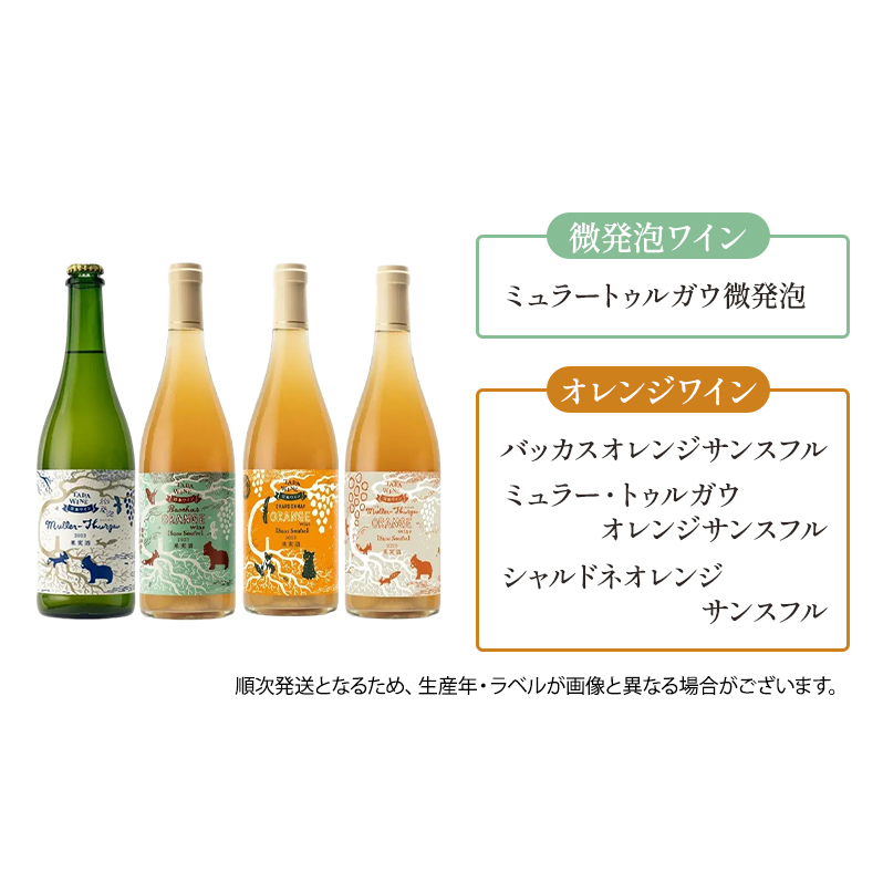 6ヵ月定期便◆野生酵母ワイン 毎月3本お届け(6ヵ月間) 多田ワイナリー 北海道 上富良野町 ワイン 赤ワイン 白ワイン 微発泡ワイン オレンジワイン_イメージ4