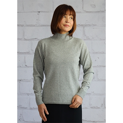 
                  希少ベビーカシミヤ100％ 女性ハイネック セーター L ライトグレー 1枚 20401L GY[0902]
                