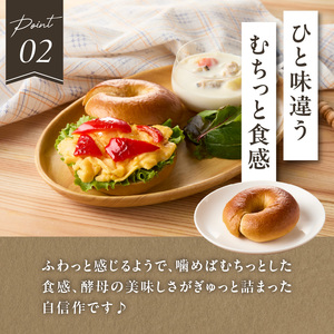 国産小麦＆自家培養酵母100％　酵母ベーグル10個 ベーグルセット プレーン ベーグルパン パンベーグル もちもちベーグル  酵母 ベーグル 065-09