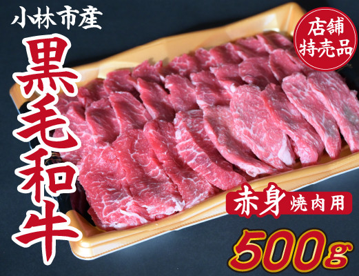 
            【店舗特売品】小林市産黒毛和牛赤身焼肉用 500g（国産 黒毛和牛 赤身 赤身肉 モモ 焼肉 お肉 牛肉）
          