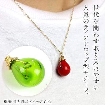 ふるさと納税 秋田市 しずくネックレス 【ミディアムグラスグリーン】|15_shc-110101h |  | 02