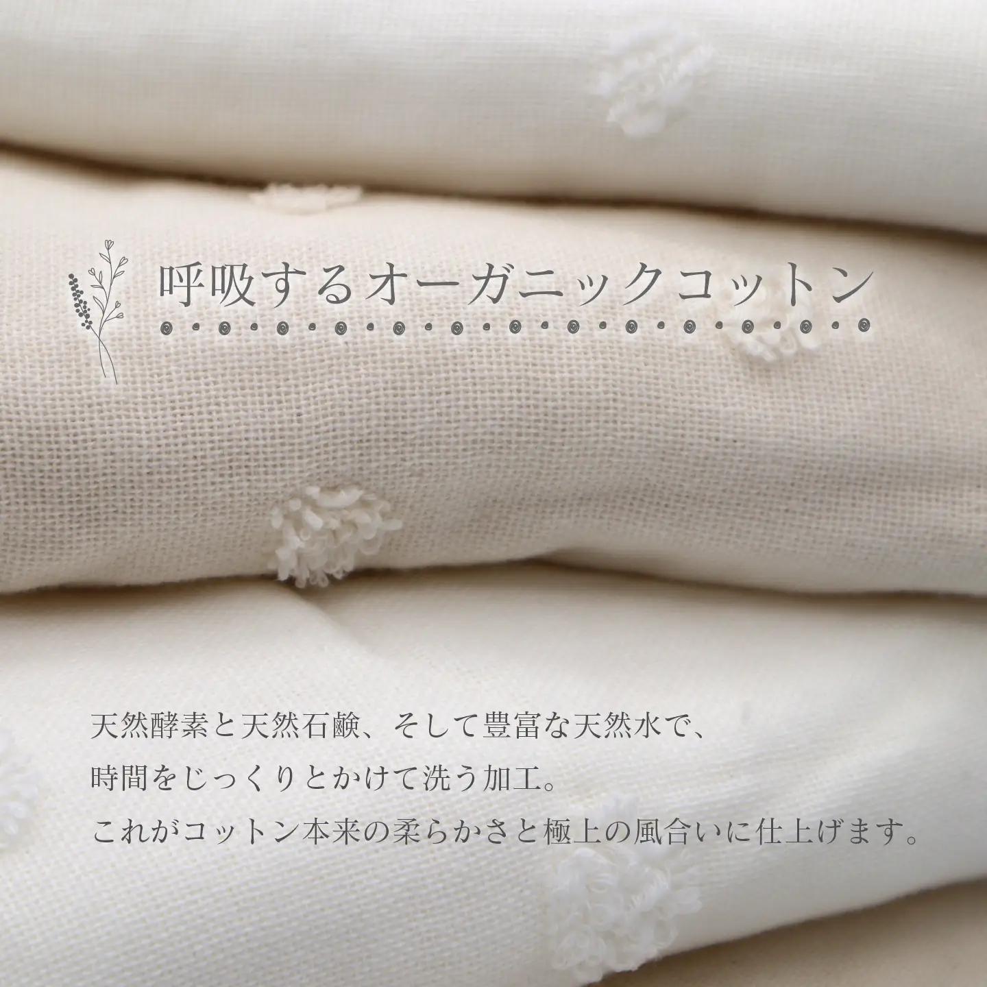 今治タオルブランド認定品   天然加工 オーガニックコットン 水玉アクア ギフトタオルセット