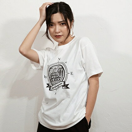 【ふるさと納税】揖斐川町 マンホールTシャツ 白　 ファッション 服 男性 メンズ 女性 レディース お城 星空 花 土星
