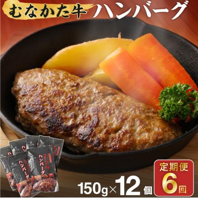 ふるさと納税 宗像市 【定期便/年6回偶数月お届け】むなかた牛ハンバーグ12個セット6ヶ月【道の駅むなかた】_HB0212