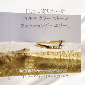 K18YG マルチカラー　WINGrest　リング 指輪 アクセサリー レディース ジュエリー K18 イエローゴールド マルチカラー ストーン WINGrest 天使の羽根 アミュレット 鑑別書付 