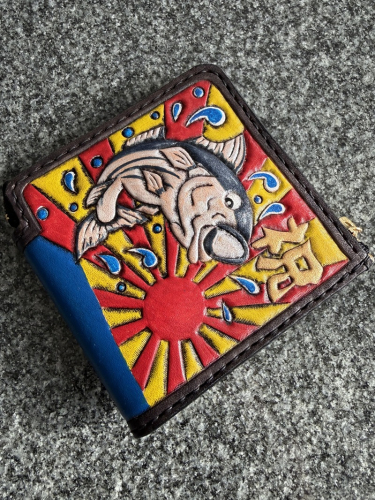 a77-001　大漁旗 コンパクト 財布　ハンドメイド
