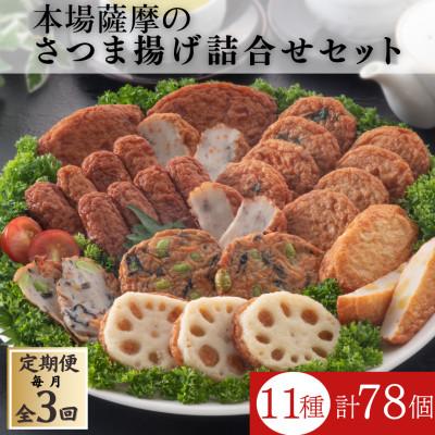 ふるさと納税 枕崎市 【毎月定期便】本場鹿児島さつま揚げ3セット詰合せ QQ-0009 全3回