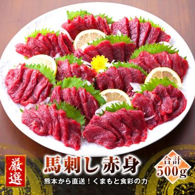 ふるさと納税 八代市 馬刺し赤身500gと小袋醤油生姜各10袋セット(八代市)