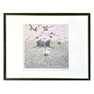 ふるさと納税 佐野市 安藤勇寿「花びらの画用紙」額入画(大)