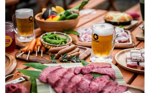 D26 近江牛プレミアムＢＢＱ及びクラフトビール飲み放題チケット（２名様用） パンカフェＫＯＫＯＮ～江近～
