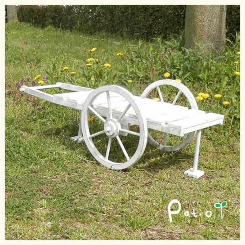 【ふるさと納税】エイジング調 アンティーク 大八車カート スタンド ガーデニング 庭 インテリア マルチカートスタンド レトロ ホワイト 小物 ポット国産 防腐 防水 防虫加工 天然木製 雑貨 日用品 お取り寄せ 愛知県 小牧市 送料無料