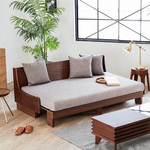 トゥデイ2 ソファベッド 180cm 同色らくらくカバー付き：BR×グレー【モーブル】【大川家具】