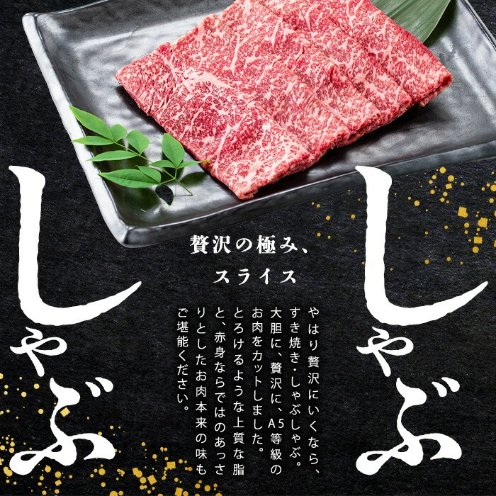 【小分け】＜A5等級＞鹿児島県産 黒毛和牛 牛肉 赤身 しゃぶしゃぶ すき焼き スライス (200g×3P/計600g) a3-240